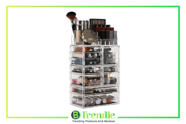 7. Cq Makeup Co. Acrylic Makeup Organizer Cube %E2%80%93 7 Drawer